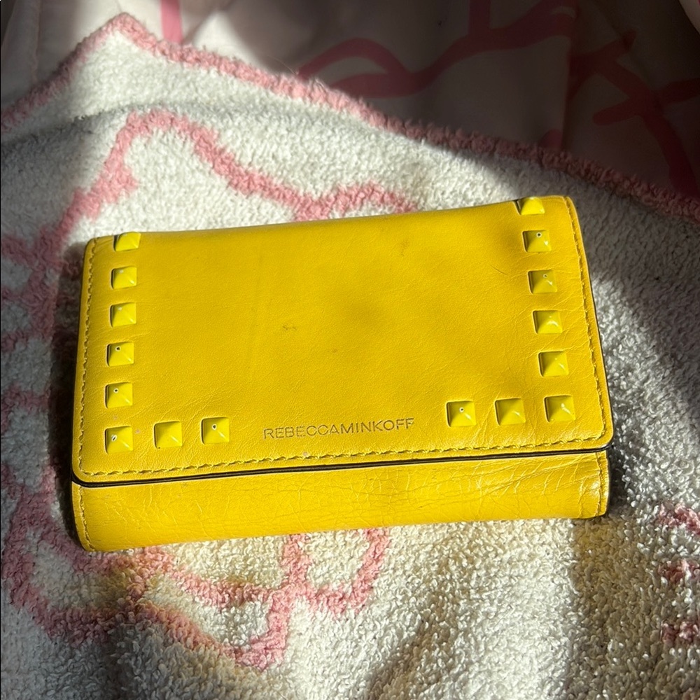 Rebecca Minkoff Yellow Studded Card Holder